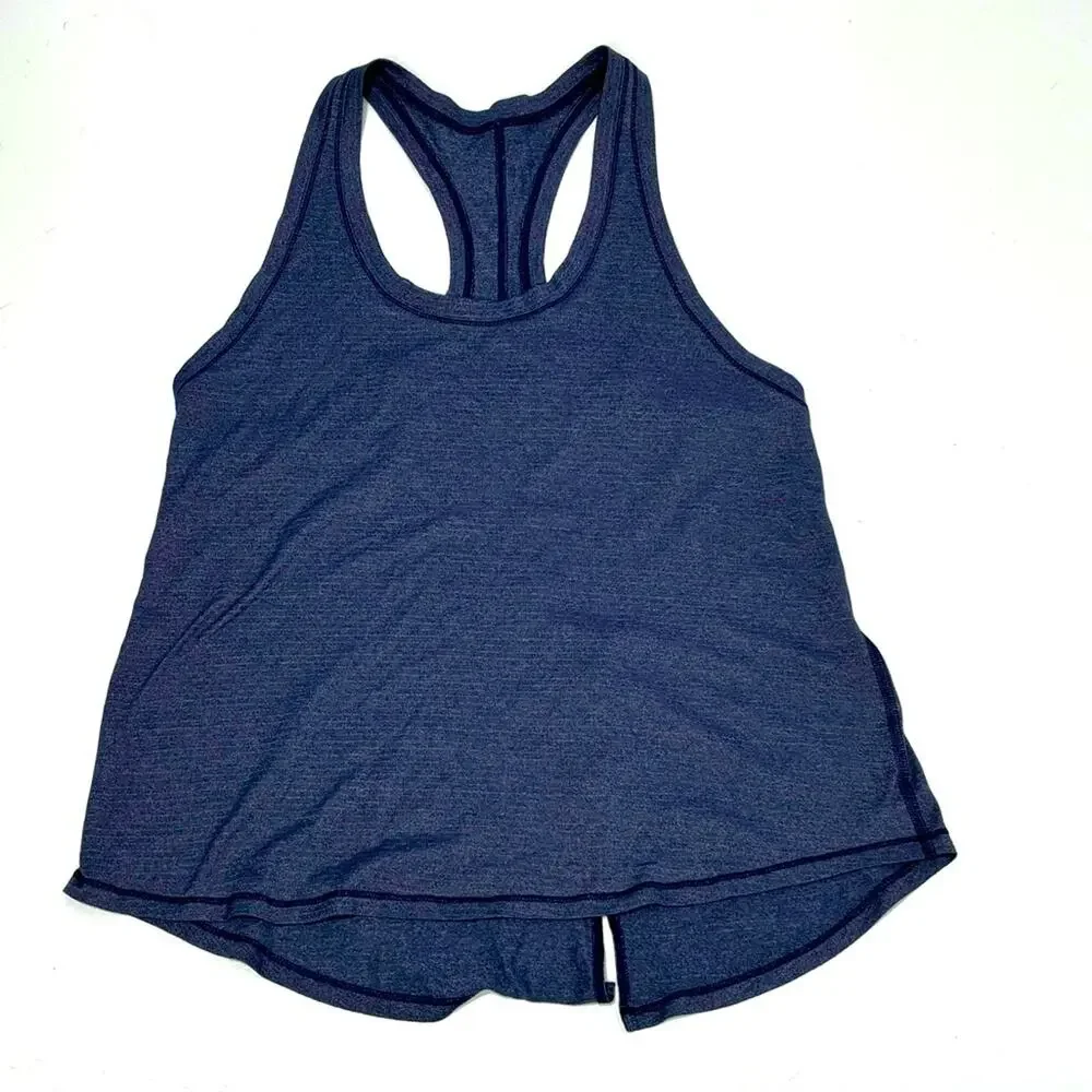 Lululemon Tie It Up Singlet Racerback Tank in Heathered Hero Blue 4